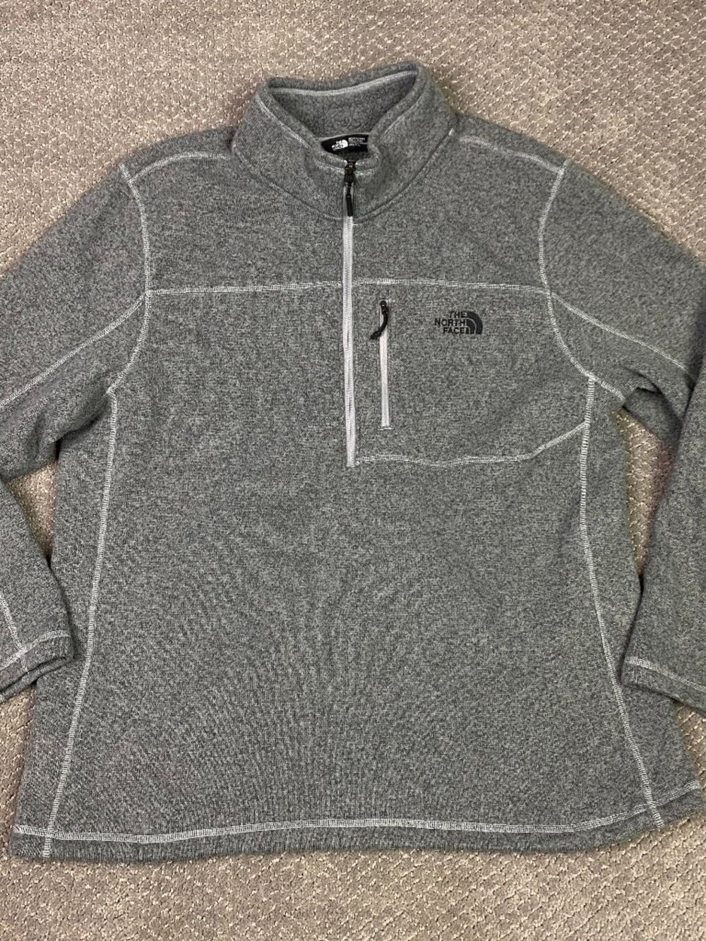 The North Face Gordon Lyons 1/4 Zip Fleece Pullover Mens XXL Gray Quarter 1/2